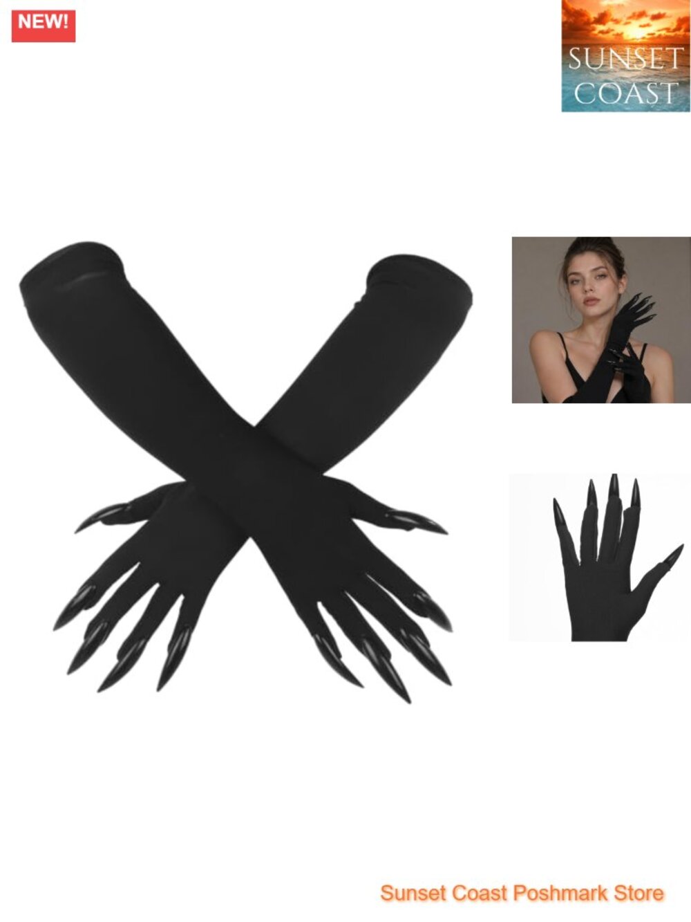 Claw Gloves Full Finger Long Nail Cosplay Costume Party Accessories